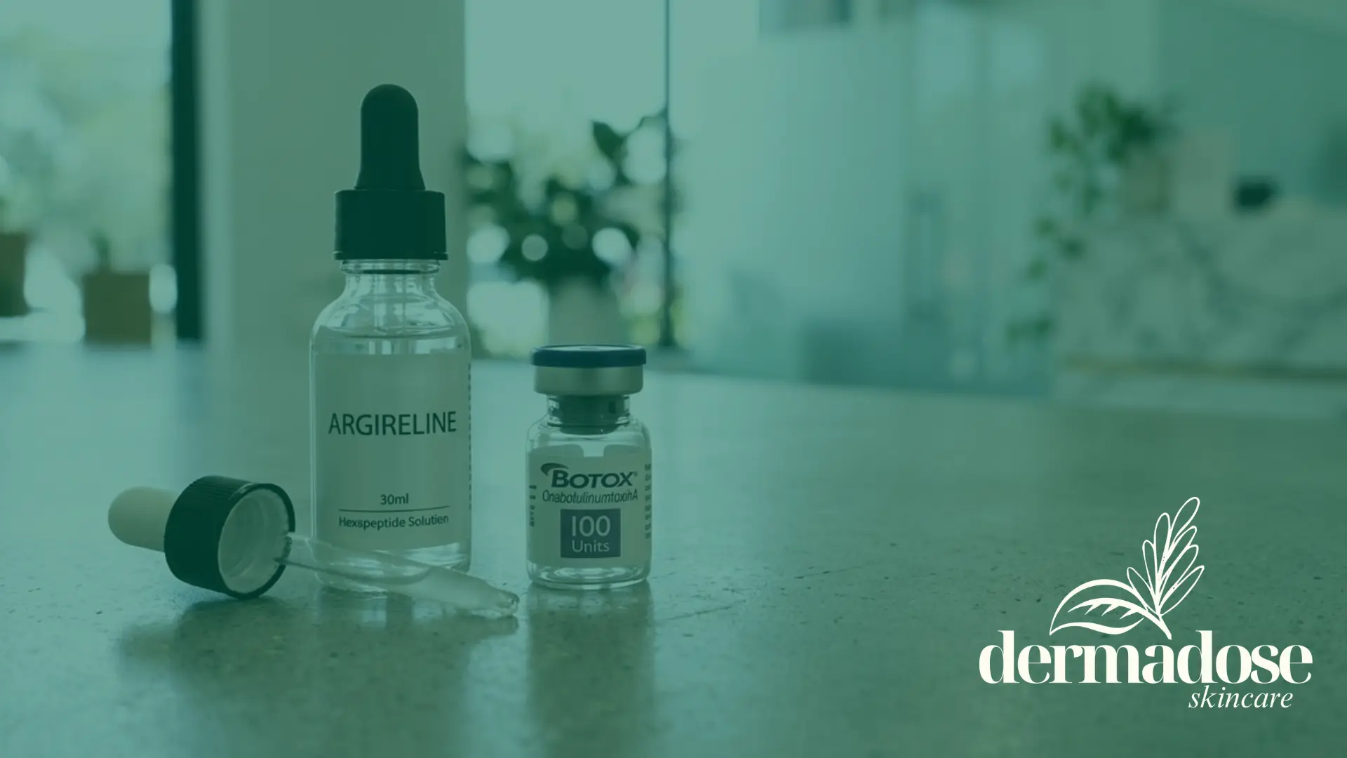 Comparativa de sérum de argireline hexspeptide solution 30ml junto a vial de Botox onabotulinumtoxina 100 unidades