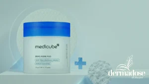 Medicube Zero Pore Pad 2.0 tarro azul con AHA, BHA, Panthenol, Allantoin y Sodium Hyaluronate, 70 pads sobre superficie blanca